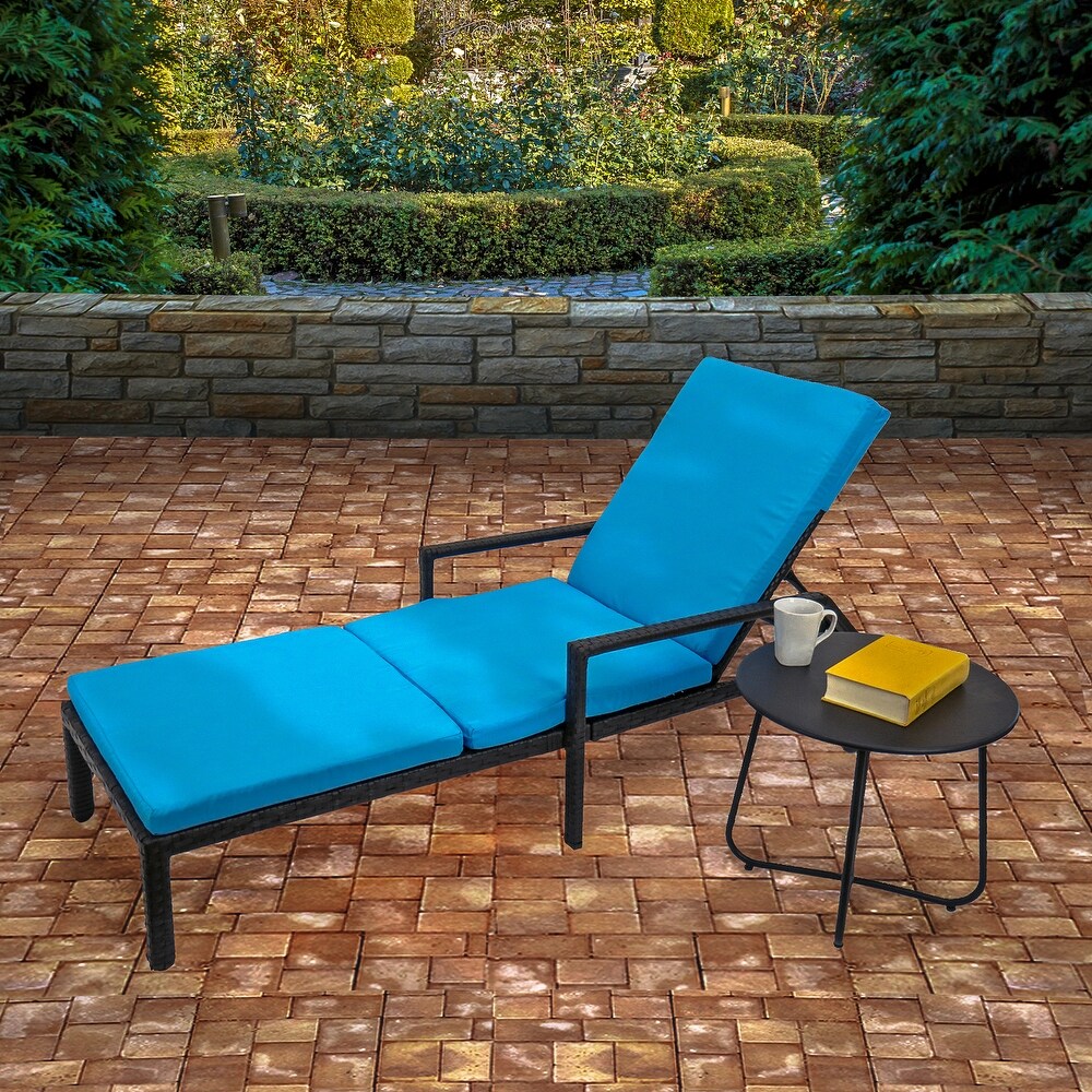 Weather PE Wicker Chaise Lounge   79 inches