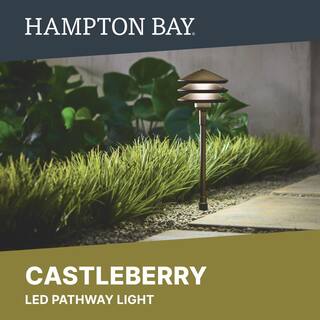 Hampton Bay Low Voltage Landscape Antique Brass 3-Tier Path Light with 4.5-Watt 100 lumen Integrated LED LWP-P1BR3000KA2