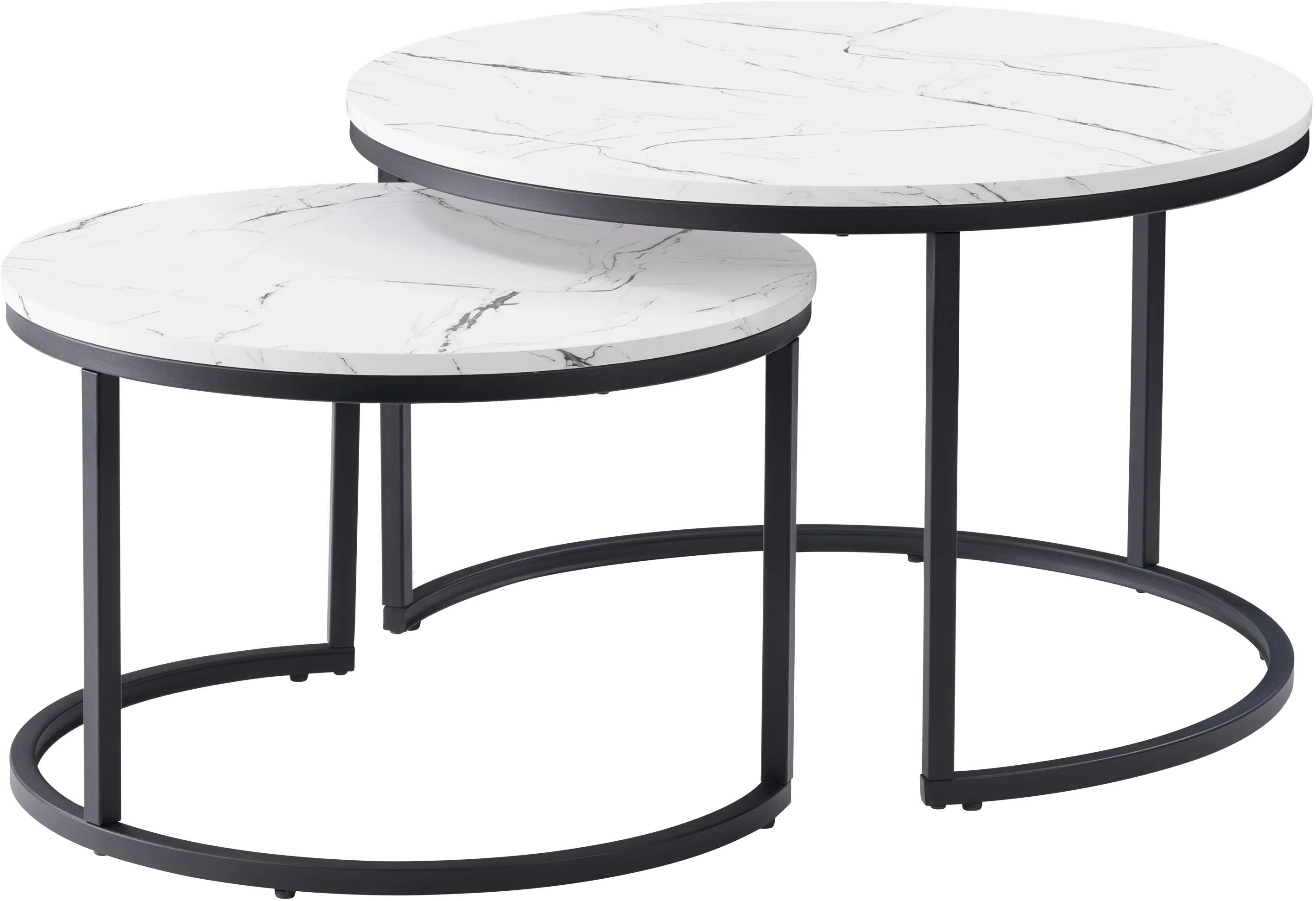 Fort Worth White Marble Nesting Coffee Table