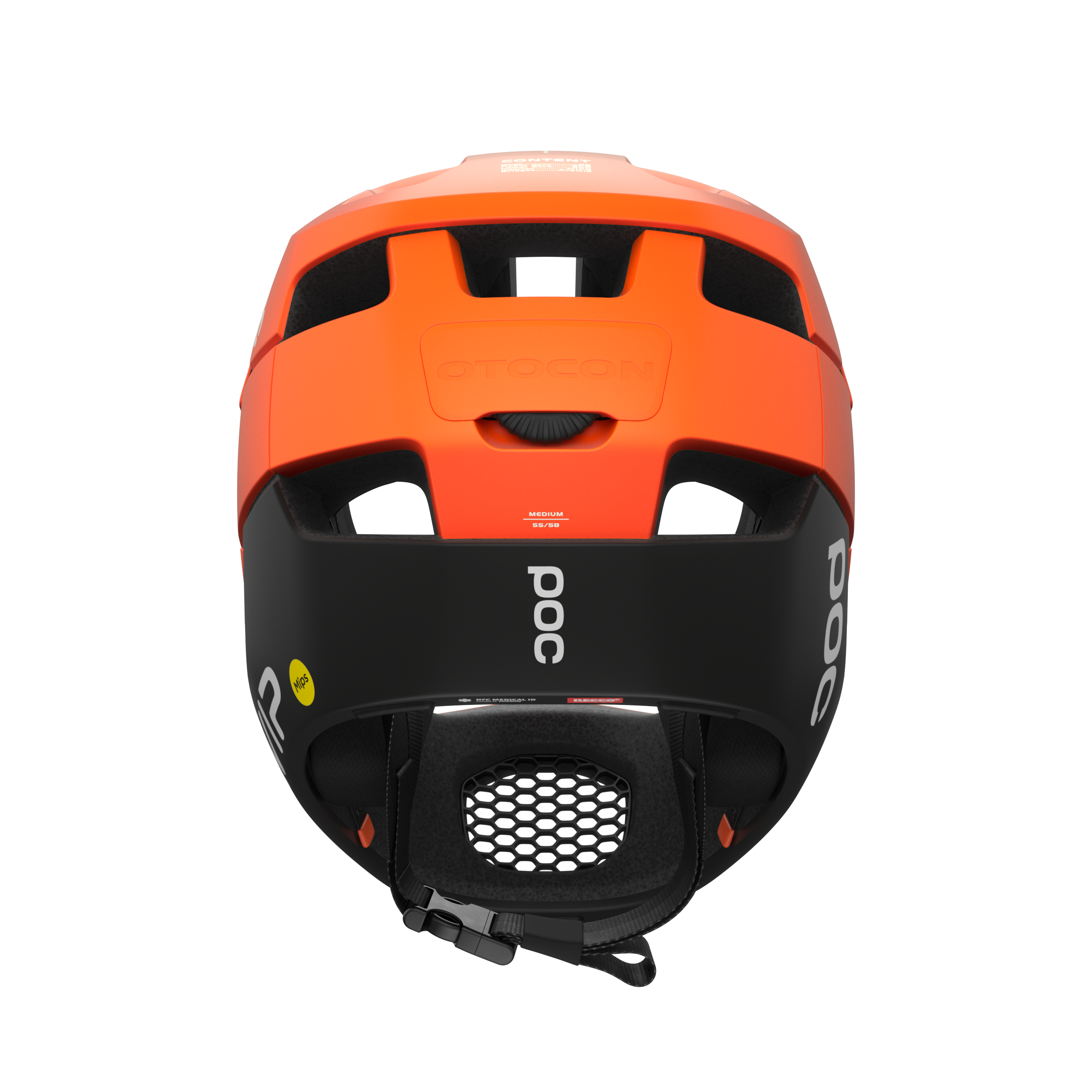 POC Otocon Race MIPS Full Face Helmet - Fluorescent Orange Avip-Uranium Black Matt