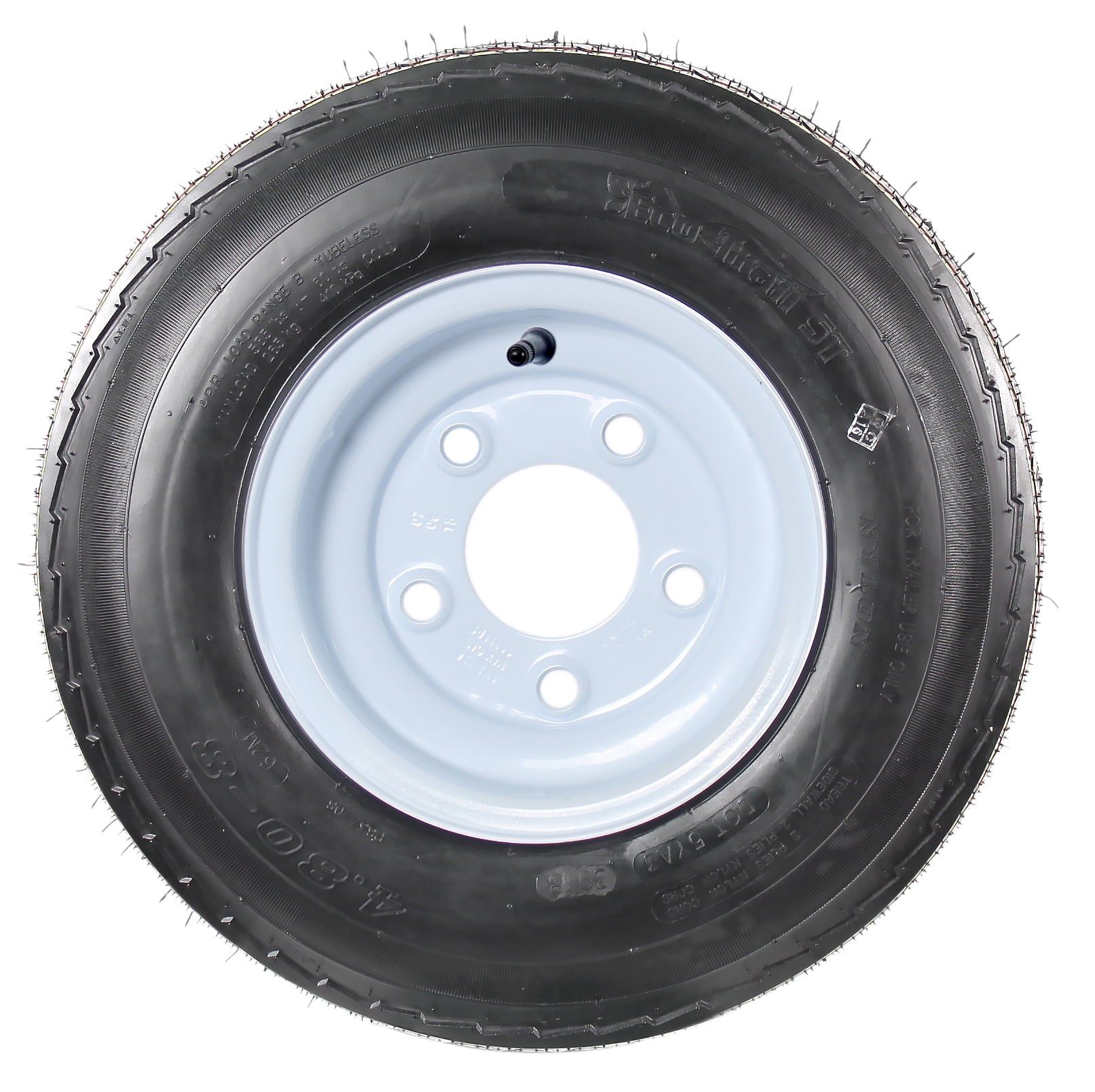 Trailer Tire On Rim 4.80-8 480-8 4.80 X 8 8 in. LRB 5 Lug Hole Bolt Wheel White