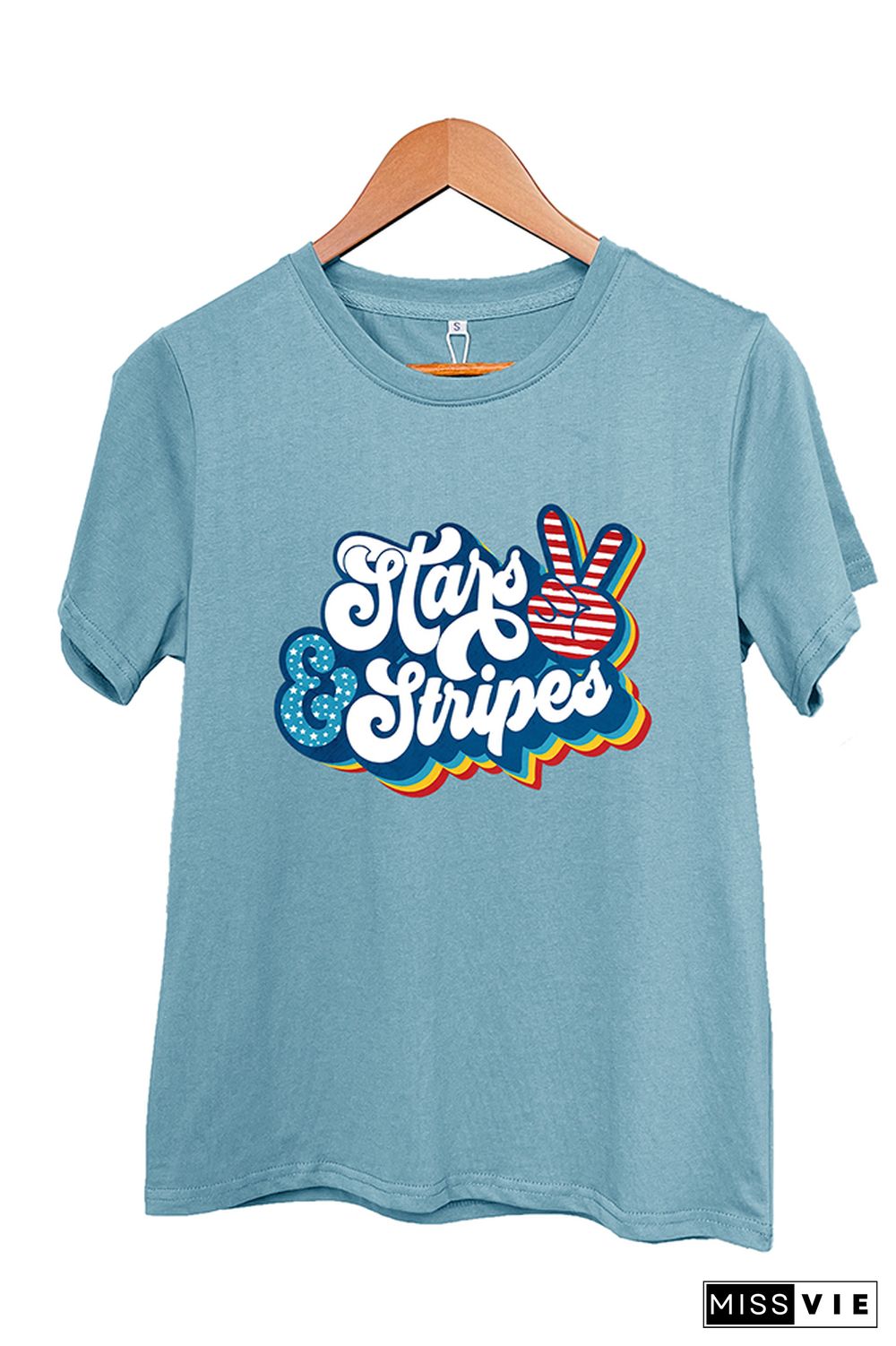 Stars & Stripes Retro Peace Graphic Tee Wholesale