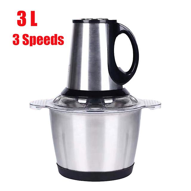 3 Speeds 22000rpm 3l Electric Meat Grinder Kitchen Chopper Stainless Steel Mincer Food Processor Garlic Crusher Slicer