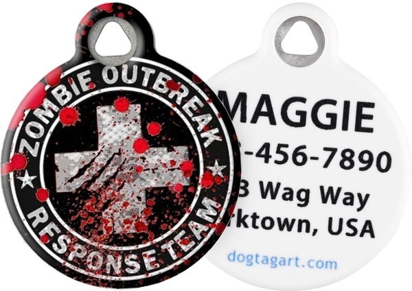 Dog Tag Art Zombie Outbreak Personalized Dog and Cat ID Tag