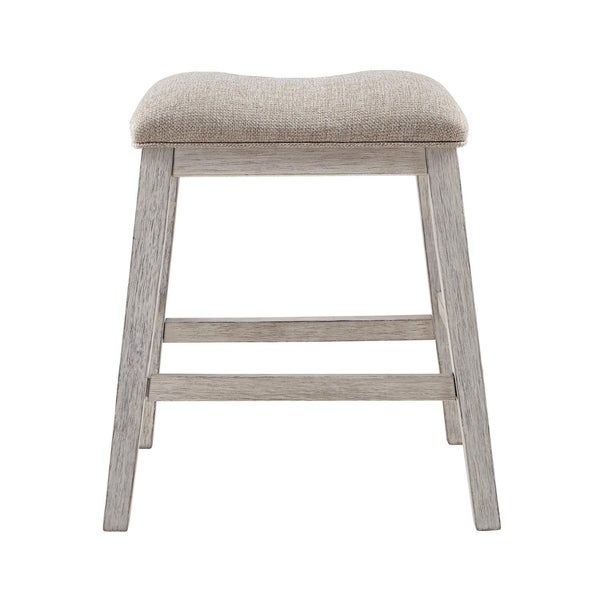 Signature Design by Ashley Mill Hill Grey and White Upholstered Counter Stool (Set of 2)