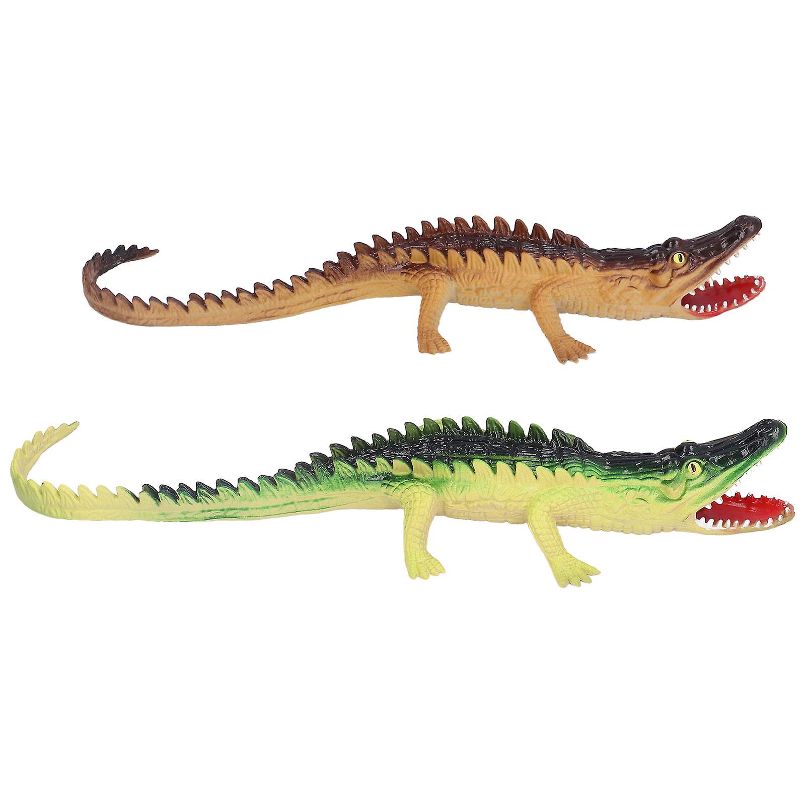 2pcs Animal Models 31cm Vivid Lifelike Brown Green Colors Simulation Animal Toys With Sound For Children Toys Gifts