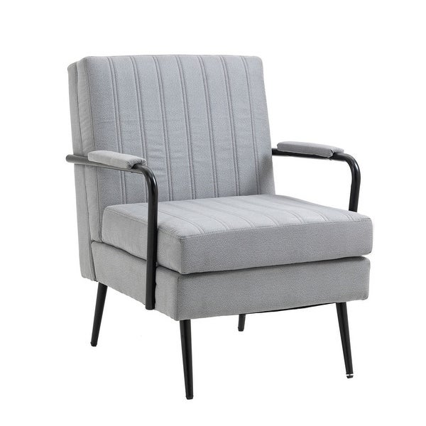 Mid-Century Modern Accent Chair Armchair， Lounge Chair Reading Chair with Metal Leg and Thicken Cushion for Living Room Bedroom