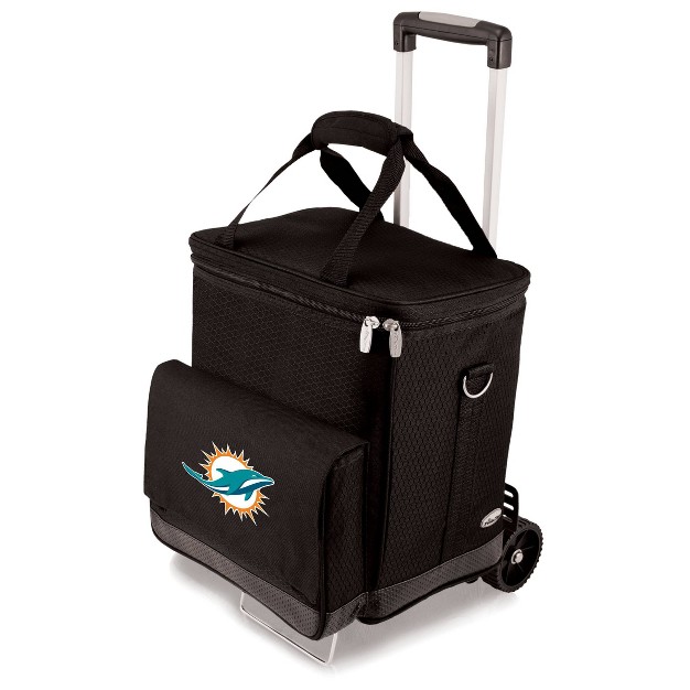 Nfl Miami Dolphins Cellar Six Bottle Wine Carrier And Cooler Tote With Trolley