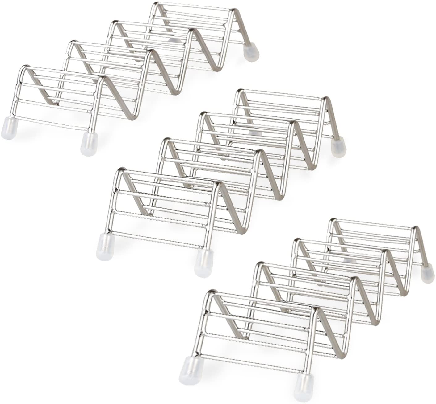 Orblue Stainless Steel Taco Holders - 3 Pack Taco Server， Holds 9 to 12 Tacos