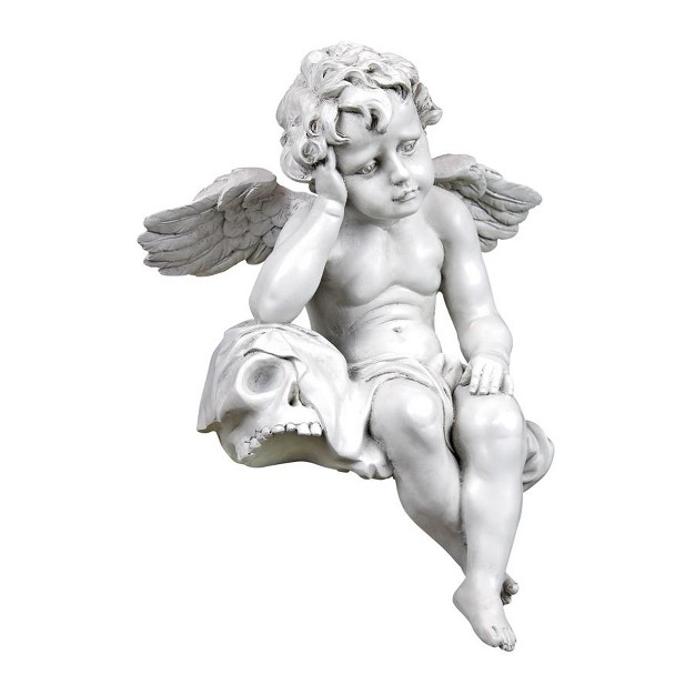 Design Toscano Mourning Mortality Sitting Cherub Sculpture Off white