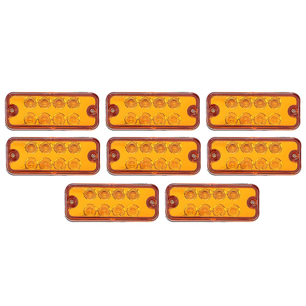 8pcs 24v Truck Side Marker Light Lamp 8led High Brightness Waterproof Shockproof