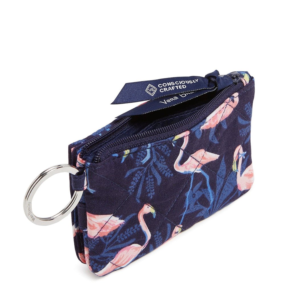 Vera Bradley  RFID Deluxe Zip ID Case in Flamingo Party