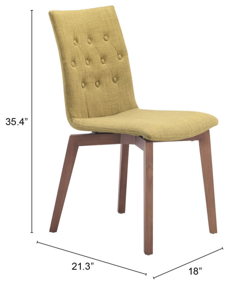 Orebro Dining Chair (Set of 2) Pea Green   Midcentury   Dining Chairs   by Sideboards and Things  Houzz