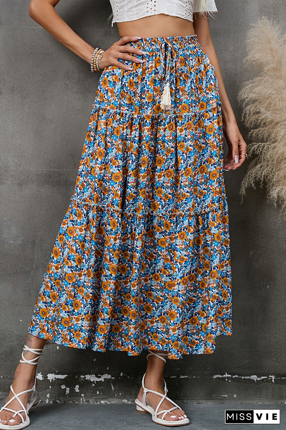 High Waist Tiered FLoral Skirt Dress