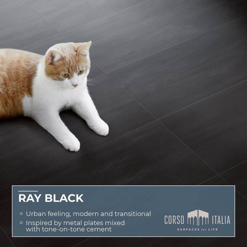 Corso Italia Ray Black 12 in. x 24 in. Porcelain Floor and Wall Tile (15.50 sq. ft.Case) 610010002822