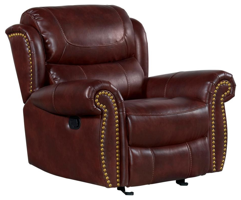 Manual Glider Recliner in Banner Mahogany   Contemporary   Recliner Chairs   by BisonOffice  Houzz