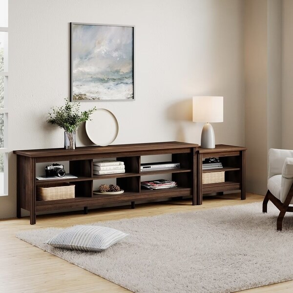 Large TV Stand for 75-85 Inch TV， Entertainment Center and End Table Set