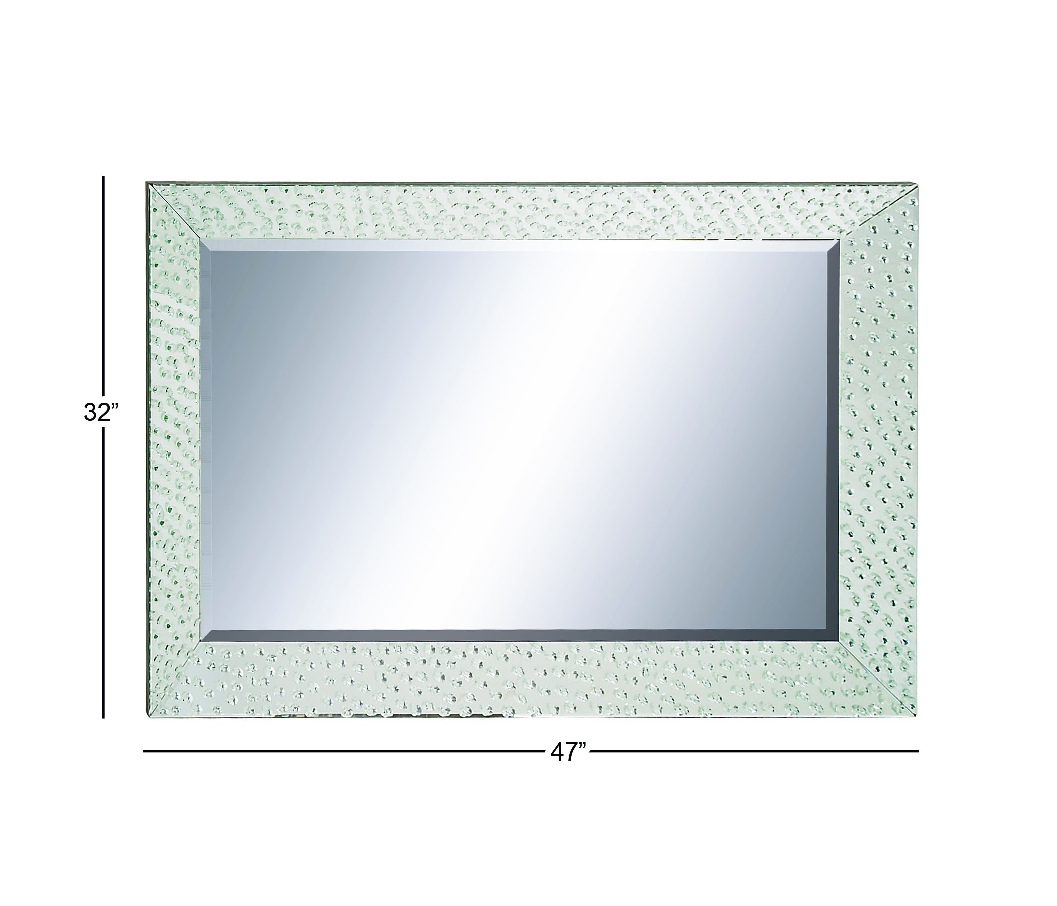 Clear Modern Wood Wall Mirror 46 x 31