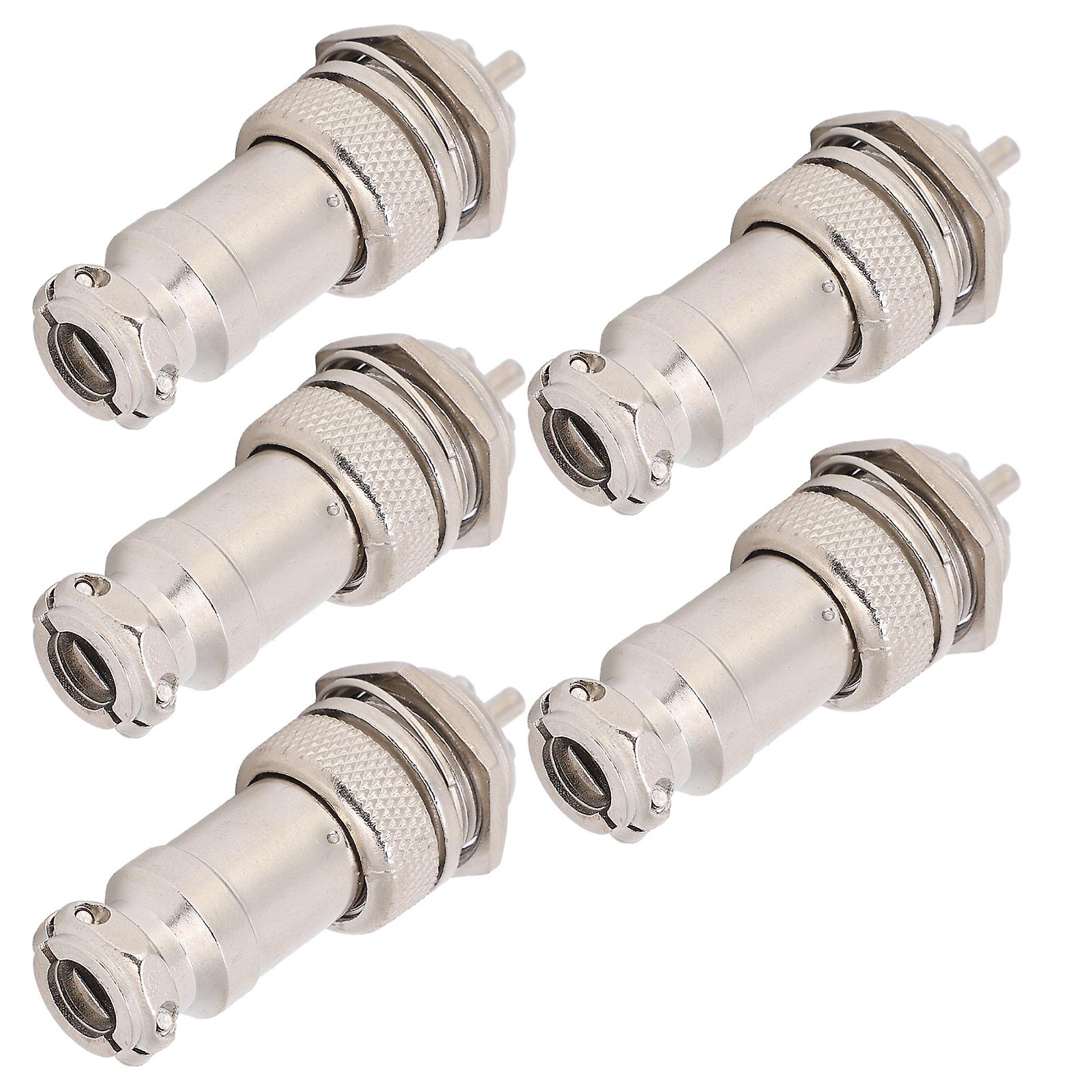 5pcs Aviation Plug Connector Male Female Wire Panel Power Chassis Metal Fittings Gx16 16mm 450v3pin