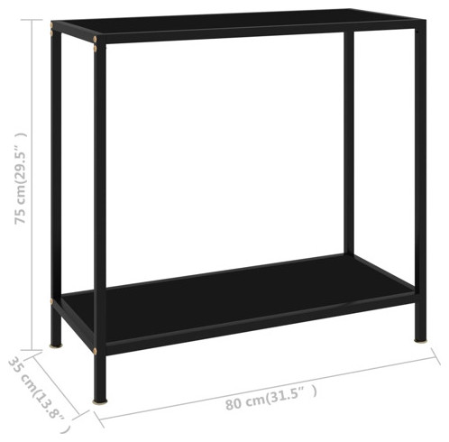 vidaXL Console Table Entryway Table Narrow Side Table Black Tempered Glass   Transitional   Console Tables   by vidaXL LLC  Houzz