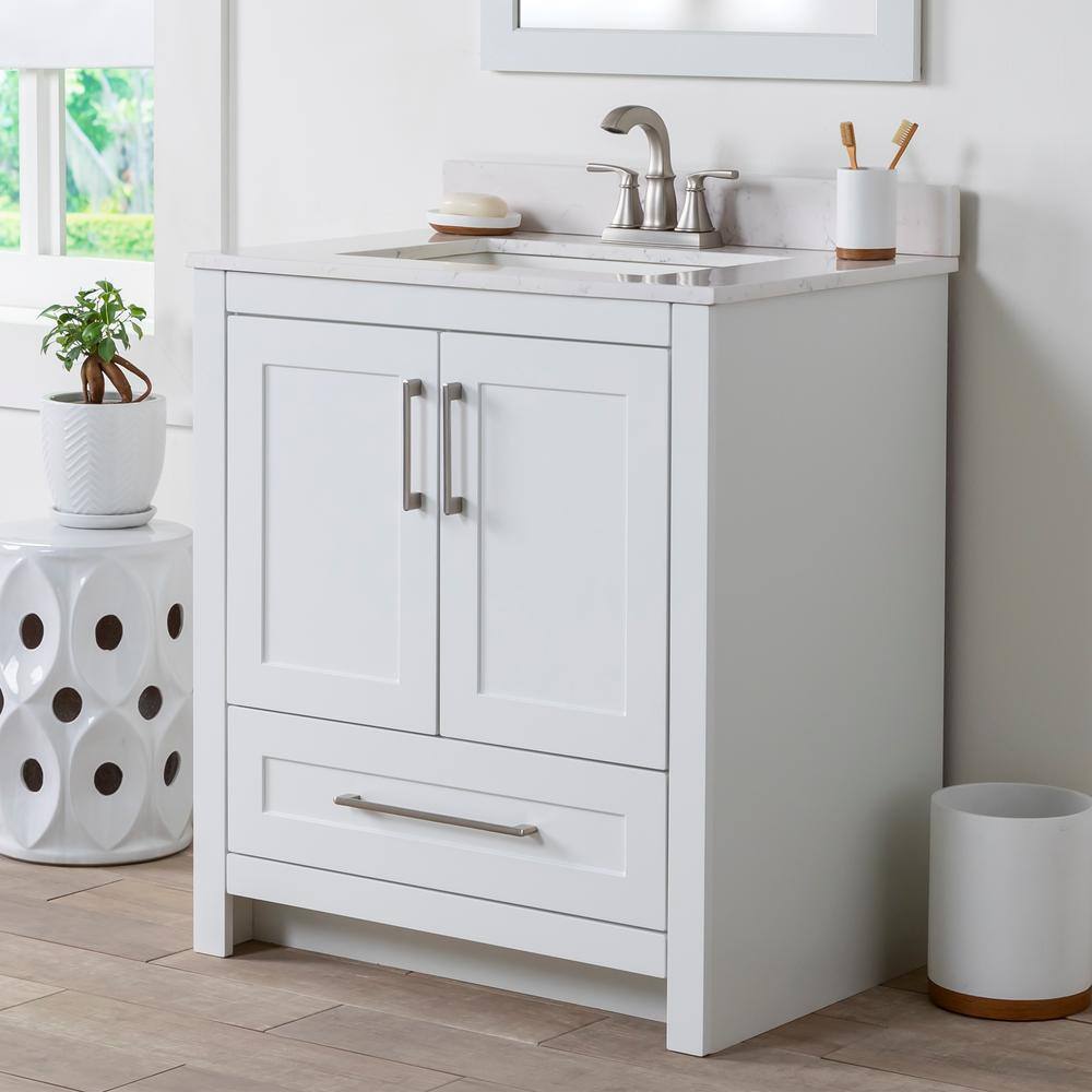 Home Decorators Collection Craye 30 in. W x 21.6 in. D x 34 in. H Bath Vanity Cabinet without Top in White CY30-WH