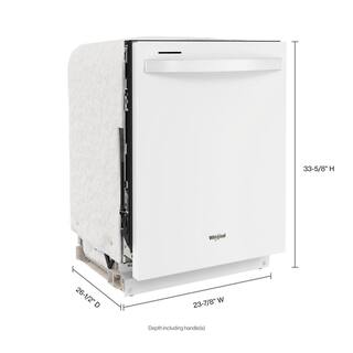 Whirlpool 24 in. in White Dishwasher with Stainless Steel Tub and Tall Top Rack WDT740SALW