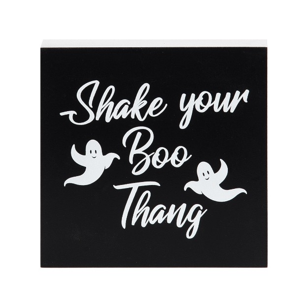 C amp f Home Shake Your Boo Thang Ghost Block Halloween Shelf Sitter Centerpiece Decoration