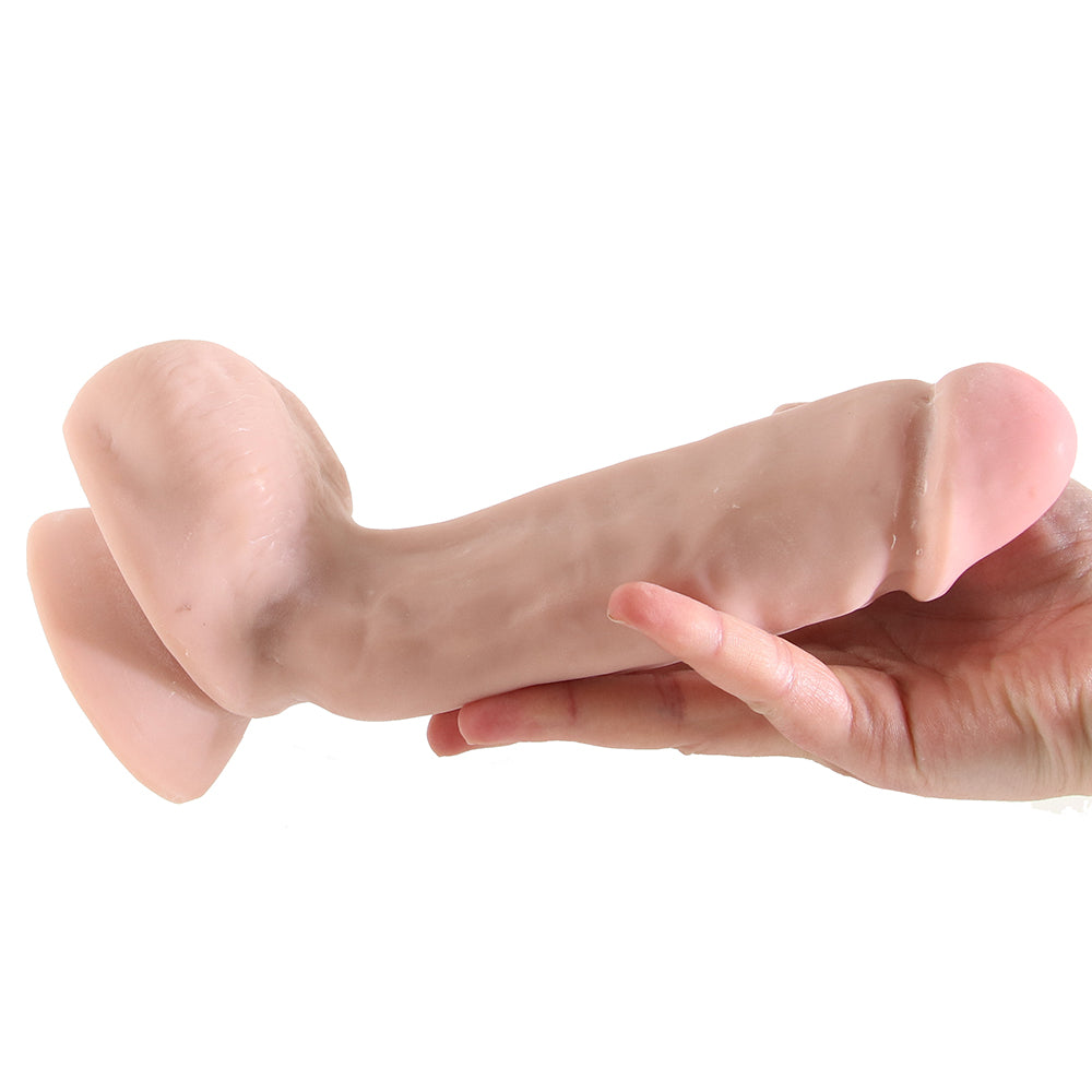 Dr. Skin 8 Inch Thick Poseable Ballsy Dildo in Vanilla