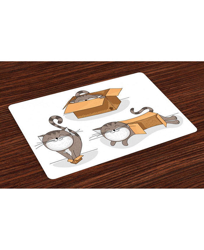 Ambesonne Cat Place Mats Set of 4