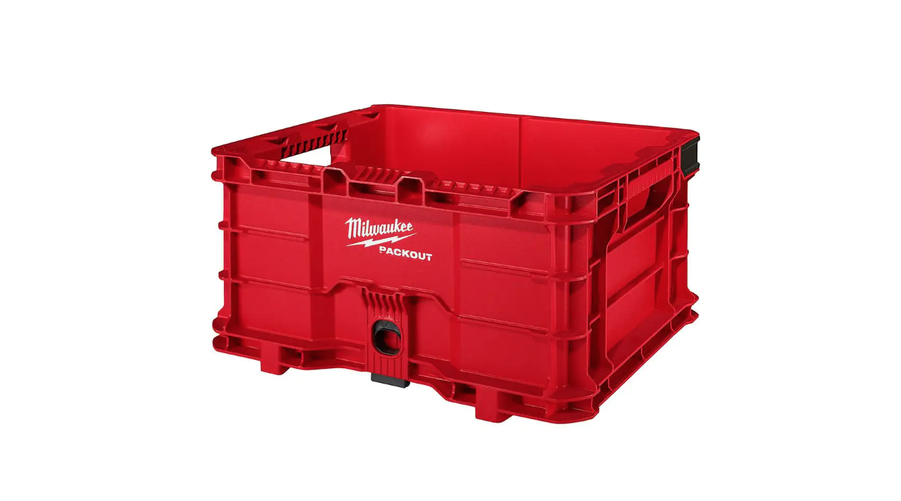 Milwaukee 48-22-8440 PACKOUT 18.6 in. Tool Storage Crate Bin with Carrying Handles and 50 lbs. Weight Capacity