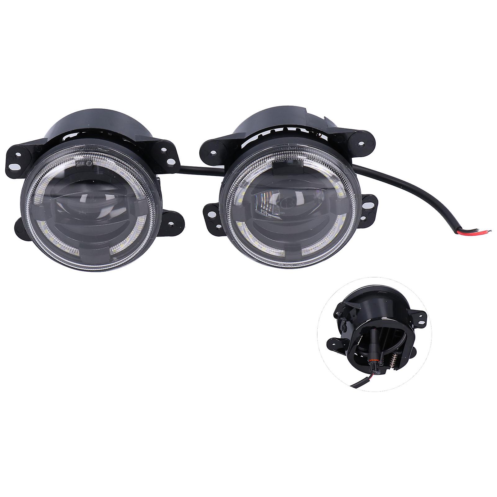 4in 30w Fog Light Led White Halo Drl 1224v Waterproof Fit For Jeep Wrangler 20072018