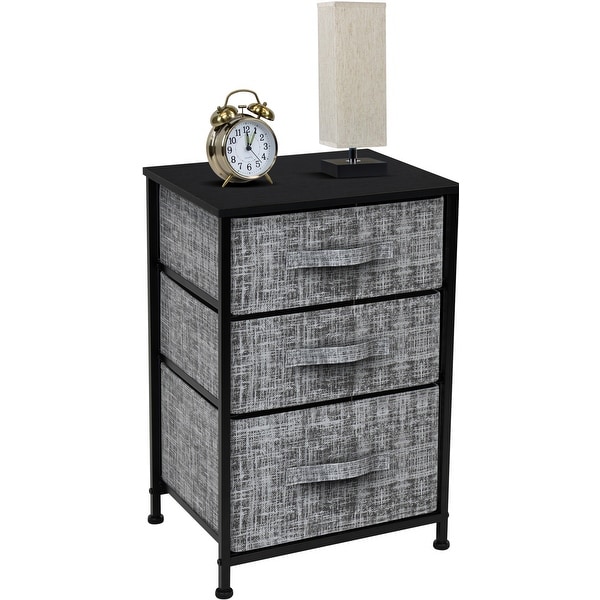 Nightstand 3-Drawer Shelf Storage - Bedside Furniture End Table Chest - - 34483831