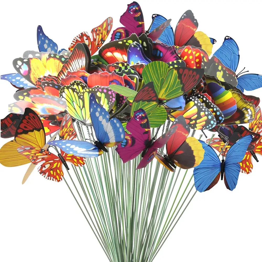 Garden Ornaments   Patio Decor Butterfly Party Waterproof Butterflies Stakes Butterflies on Picks Floral Supplies