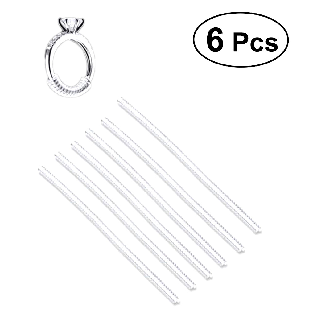 6pcs Invisible Ring Size Adjuster TPU Ring Guard Clear Ring Size Reducer for Loose Rings(Thin)