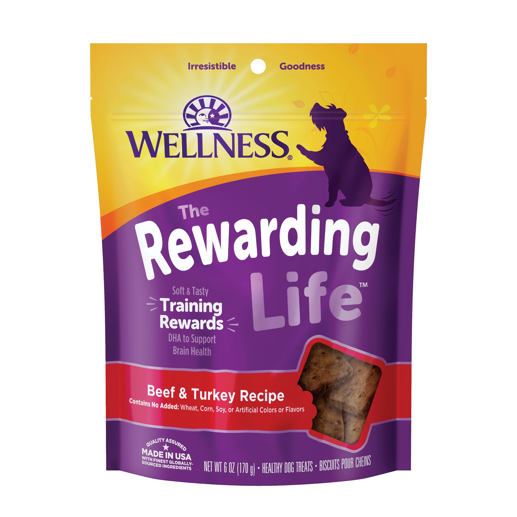 WELLNESS Complete Health Rewarding Life Beef amp; Turkey Soft amp; Chewy Dog Treats， 6 oz.