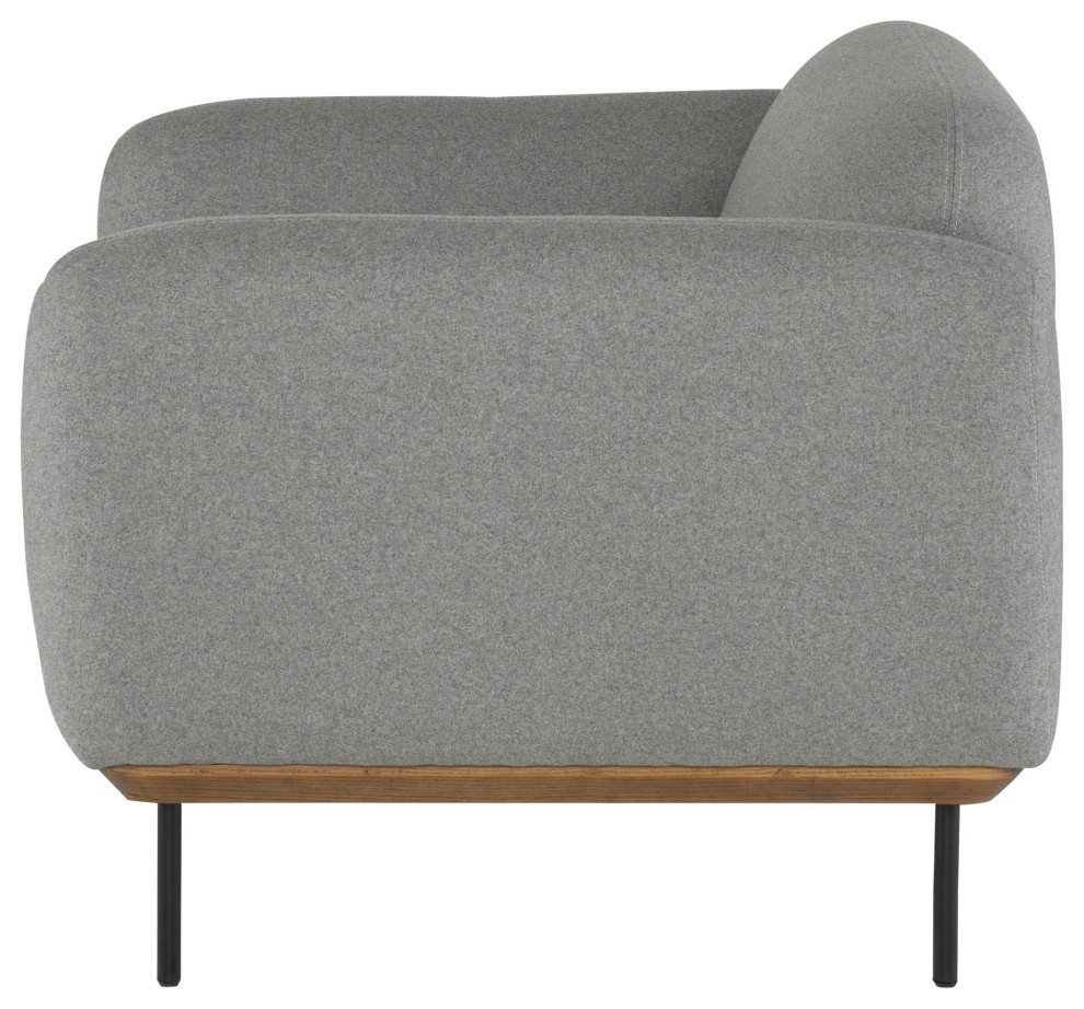 Benson Light Grey Fabric Single Seat Sofa   Midcentury   Armchairs And Accent Chairs   by Kolibri Decor  Houzz