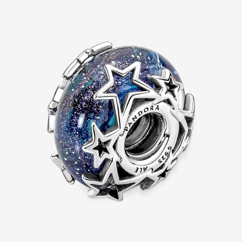 PANDORA  Galaxy Blue & Star Murano Charm