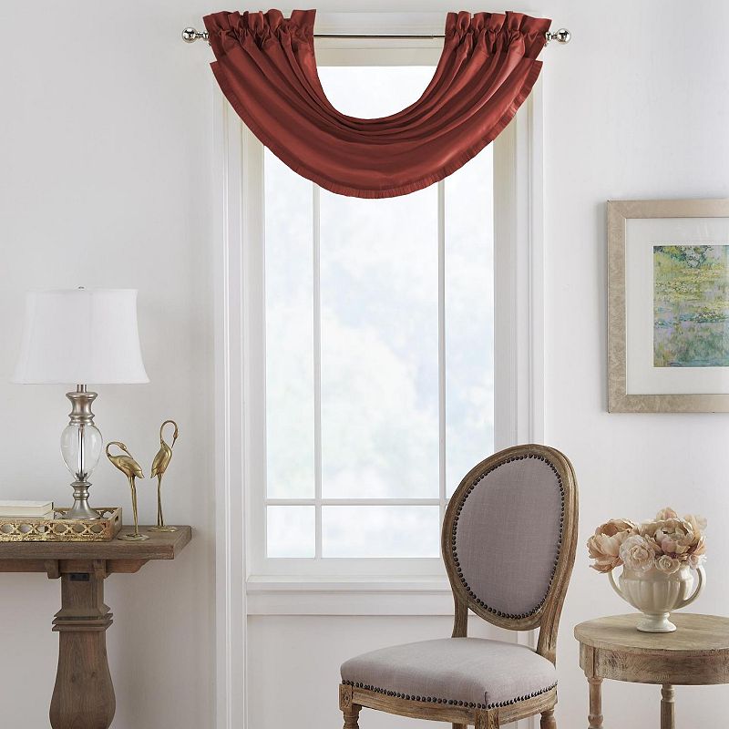 Elrene Home Fashions Versailles Faux Silk Waterfall Window Valance