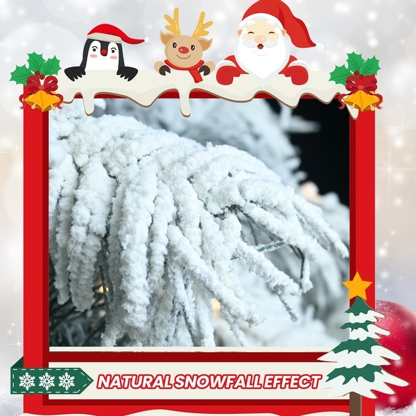 PVC White Flocked Christmas Tree with Lights