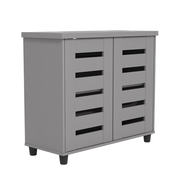 Galano 27 3 In H X 30 7 In W Wood Shoe Cabinet In Ivory Gray