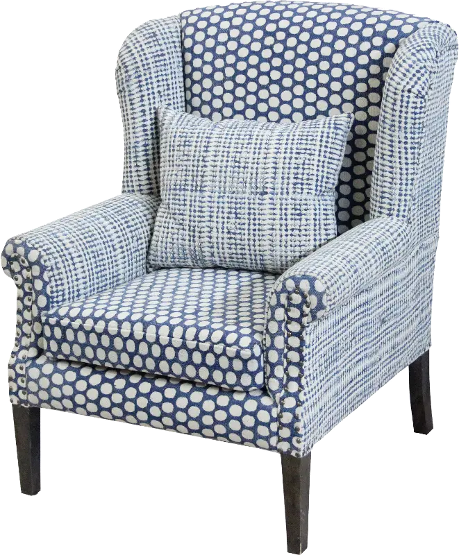 Walstead Blue and Cream Patterned Accent Chair