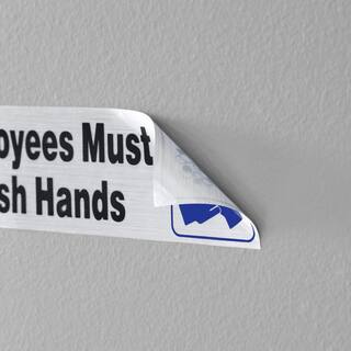 Everbilt 2 in. x 8 in. Plastic Employees Must Wash Hands Sign 31335