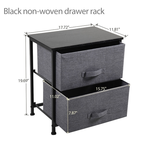 2-Tier Utility Dresser Side Table Nightstand