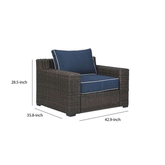 Benjara BM213304 Resin Wicker Woven Lounge Chair w...