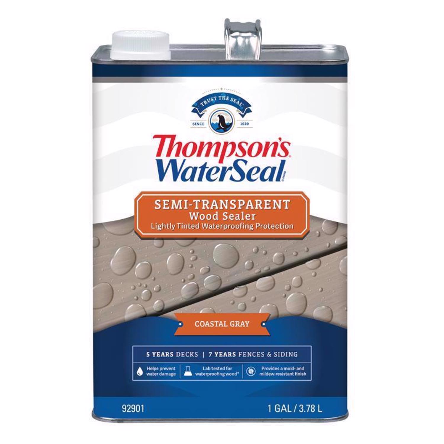 Thompson\u0027s WaterSeal Semi-Transparent Coastal Gray Waterproofing Wood Stain and Sealer 1 gal