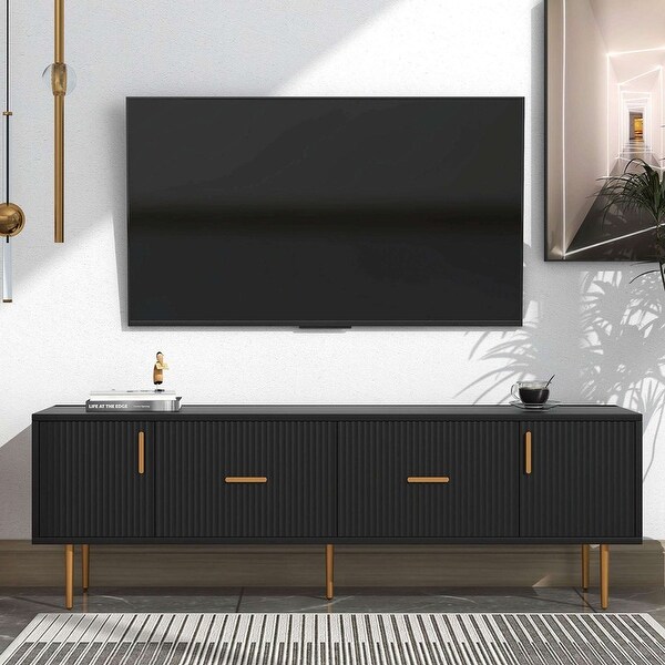 Modern TV Stand with 5 Champagne Legs