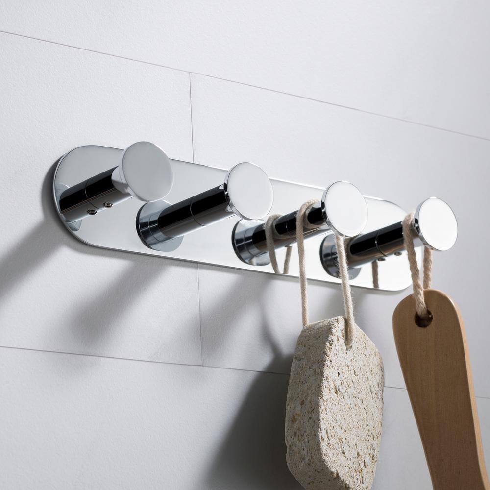 KRAUS Elie Bathroom Robe and Towel Hook Rack with 4-Hooks in Chrome KEA-18804CH