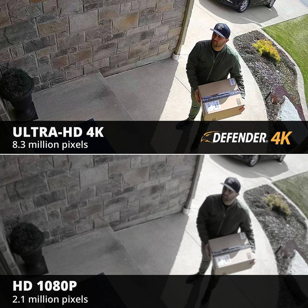 Defender Vision Ultra HD 4K (8MP) 4 Channel 1TB DVR Wired Security Camera System with Remote Viewing and 4 Cameras 4K1T4B4V2