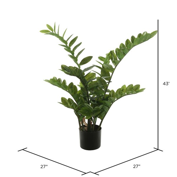 Vickerman 43 Potted Green Zamifolia Artificial Bush.