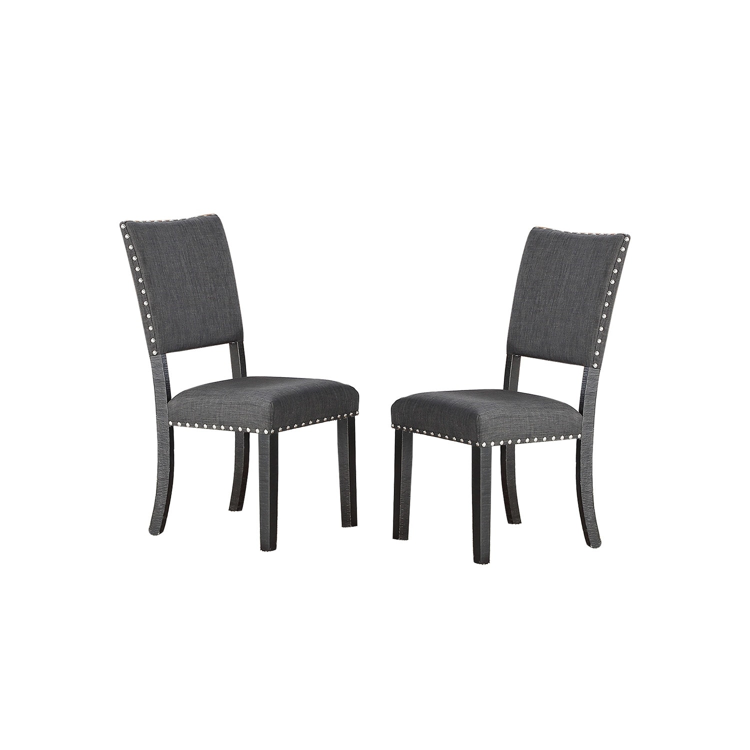 Set of 2 Upholstered Fabric Dining Chairs wiht Sturdy Wooden Frame